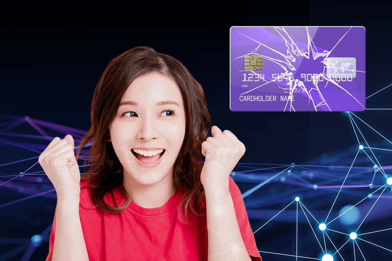 a woman is happy making fists with her hands